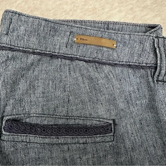 Anthropologie Women’s Pilcro High Rise Blue Linen Wide-Leg Pants Size 8 - Picture 3 of 11